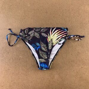 Lili Collection Women's Size Medium Black Printed Side Tie Bikini Swim Bottom